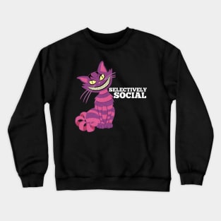 Selectively Social Crazy Cat Purple Kitty Crewneck Sweatshirt